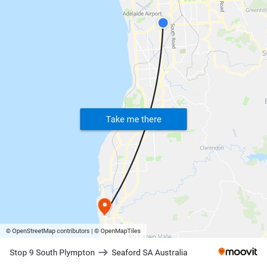 Stop 9 South Plympton to Seaford SA Australia map