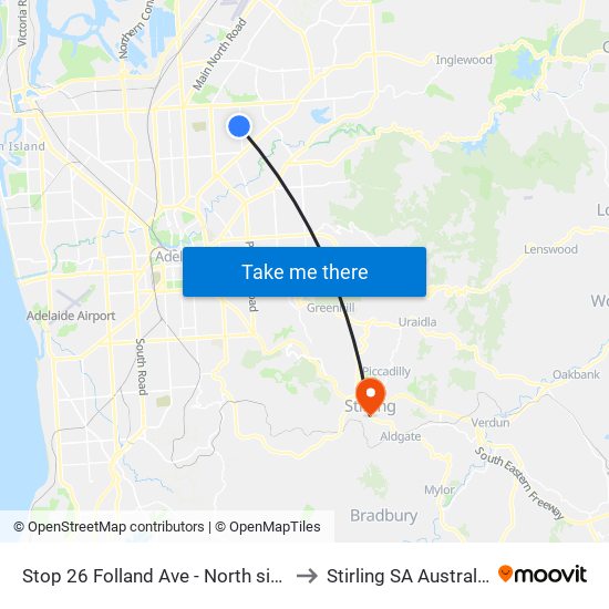 Stop 26 Folland Ave - North side to Stirling SA Australia map