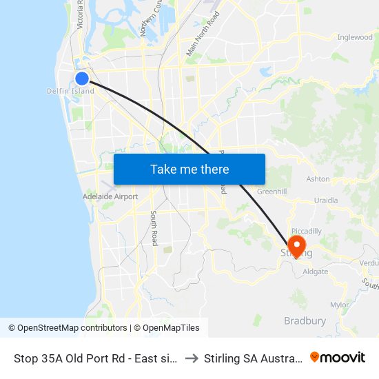 Stop 35A Old Port Rd - East side to Stirling SA Australia map