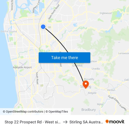 Stop 22 Prospect Rd - West side to Stirling SA Australia map