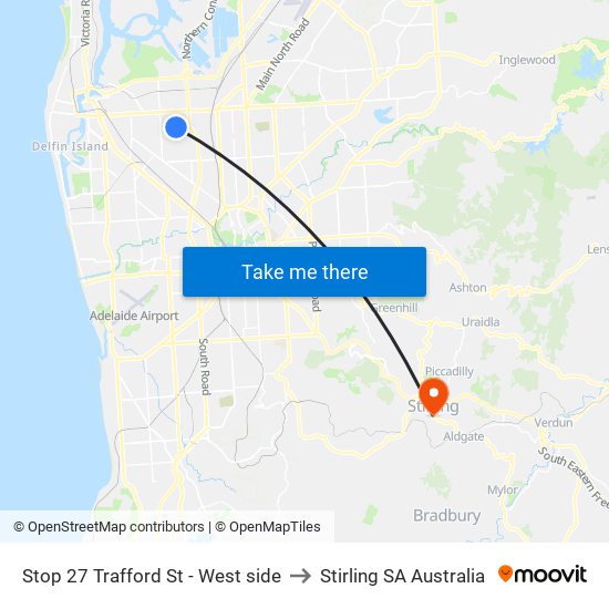 Stop 27 Trafford St - West side to Stirling SA Australia map