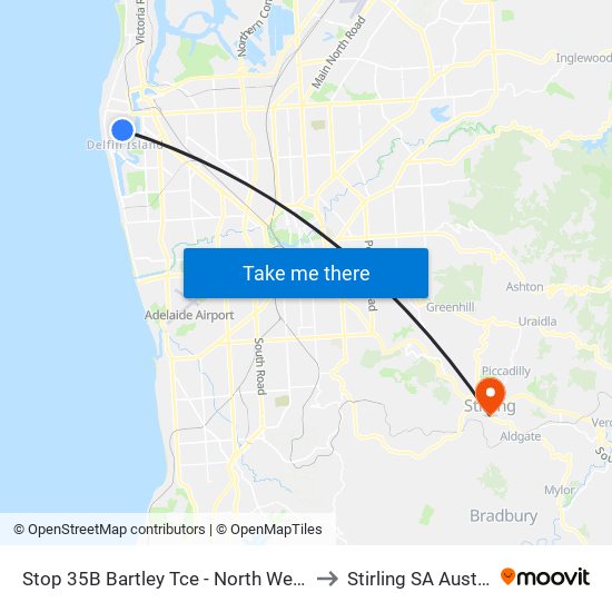 Stop 35B Bartley Tce - North West side to Stirling SA Australia map