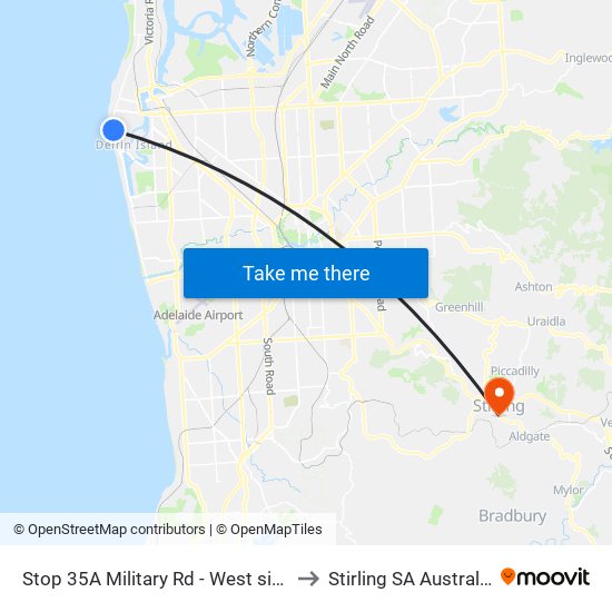 Stop 35A Military Rd - West side to Stirling SA Australia map