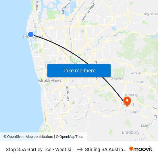 Stop 35A Bartley Tce - West side to Stirling SA Australia map