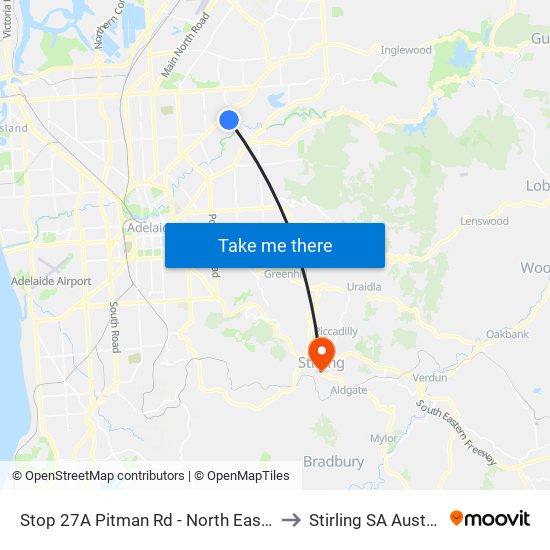 Stop 27A Pitman Rd - North East side to Stirling SA Australia map