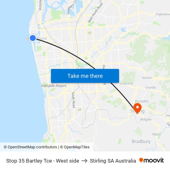 Stop 35 Bartley Tce - West side to Stirling SA Australia map