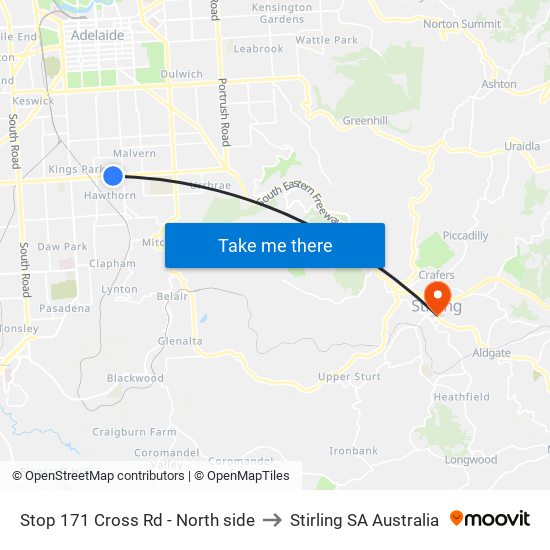 Stop 171 Cross Rd - North side to Stirling SA Australia map