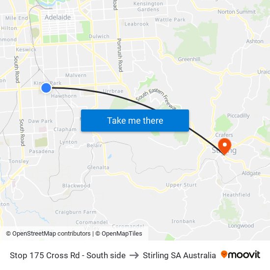 Stop 175 Cross Rd - South side to Stirling SA Australia map