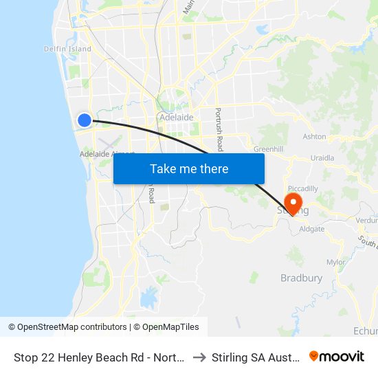 Stop 22 Henley Beach Rd - North side to Stirling SA Australia map