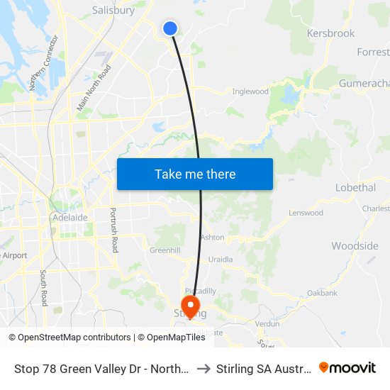 Stop 78 Green Valley Dr - North side to Stirling SA Australia map