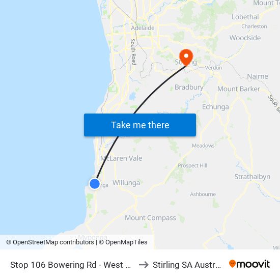 Stop 106 Bowering Rd - West side to Stirling SA Australia map