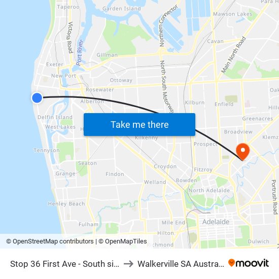 Stop 36 First Ave - South side to Walkerville SA Australia map