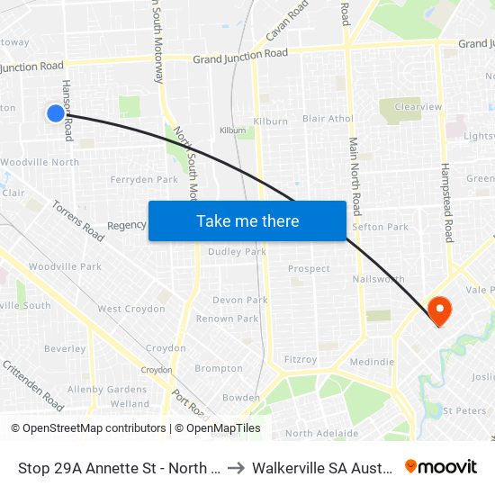 Stop 29A Annette St - North side to Walkerville SA Australia map