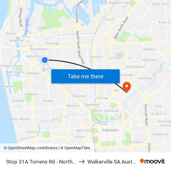 Stop 31A Torrens Rd - North side to Walkerville SA Australia map