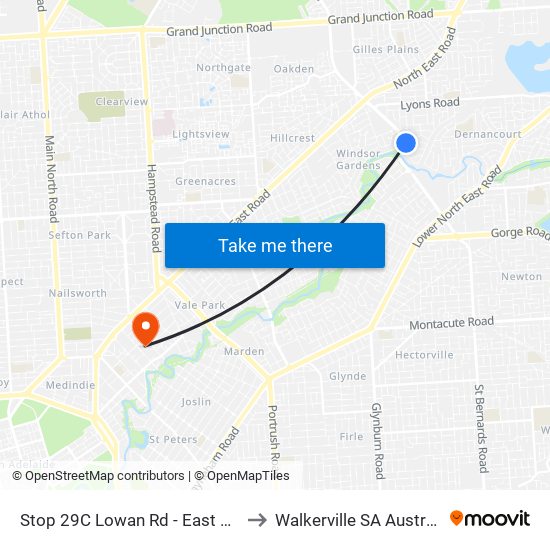 Stop 29C Lowan Rd - East side to Walkerville SA Australia map