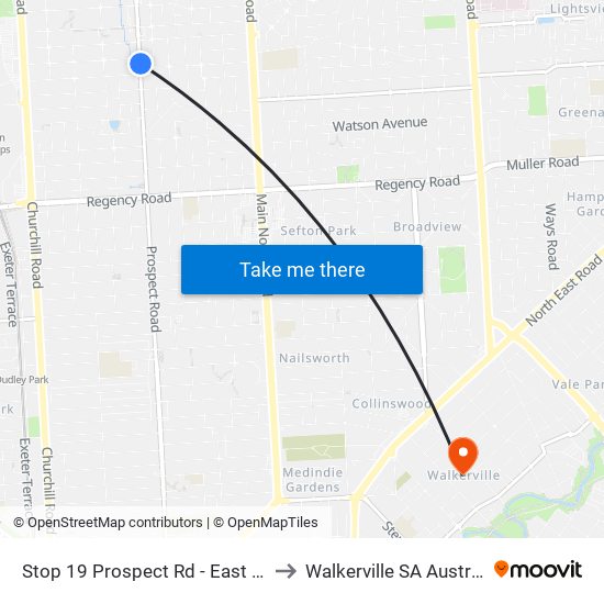 Stop 19 Prospect Rd - East side to Walkerville SA Australia map