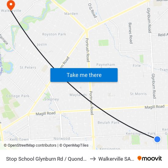 Stop School Glynburn Rd / Quondong Ave - East side to Walkerville SA Australia map