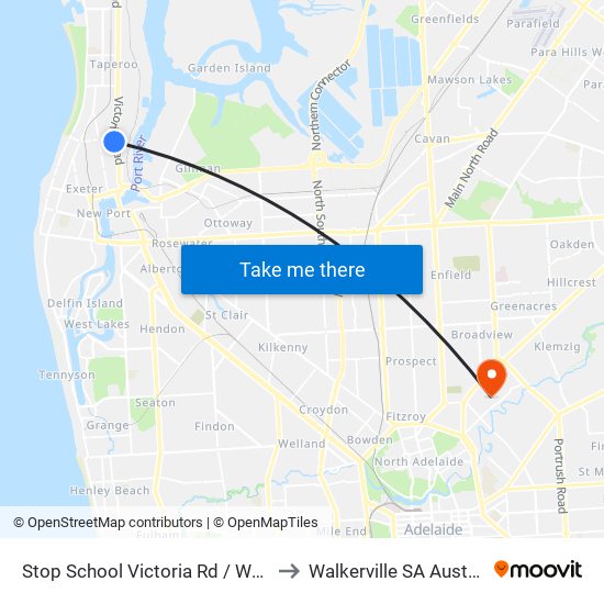 Stop School Victoria Rd / Weir St to Walkerville SA Australia map