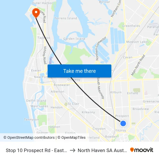 Stop 10 Prospect Rd - East side to North Haven SA Australia map