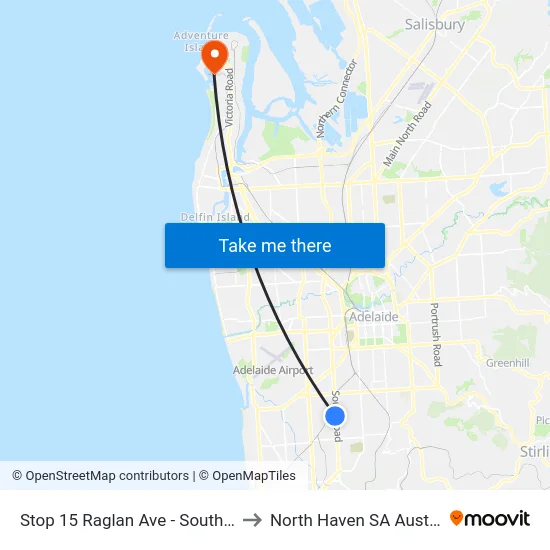 Stop 15 Raglan Ave - South side to North Haven SA Australia map