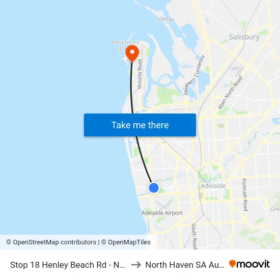 Stop 18 Henley Beach Rd - North side to North Haven SA Australia map