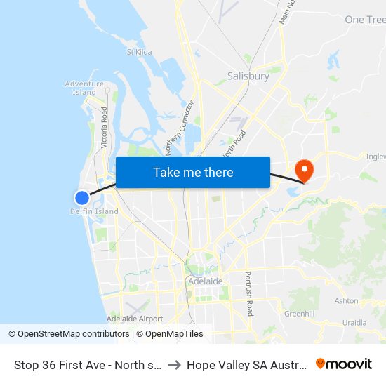 Stop 36 First Ave - North side to Hope Valley SA Australia map