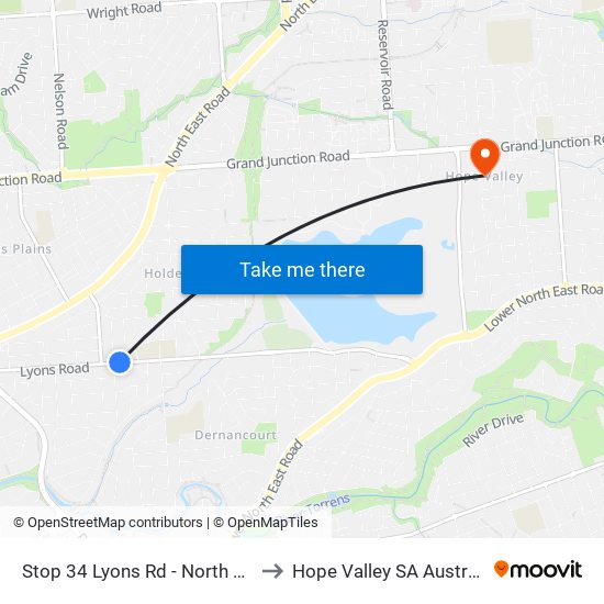 Stop 34 Lyons Rd - North side to Hope Valley SA Australia map