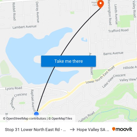 Stop 31 Lower North East Rd - South East side to Hope Valley SA Australia map