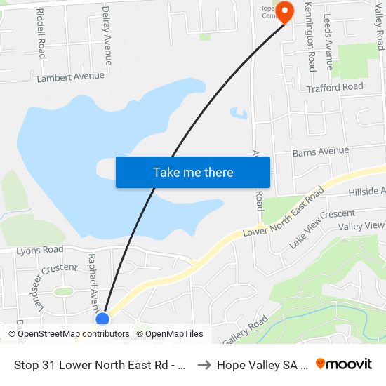 Stop 31 Lower North East Rd - North West side to Hope Valley SA Australia map