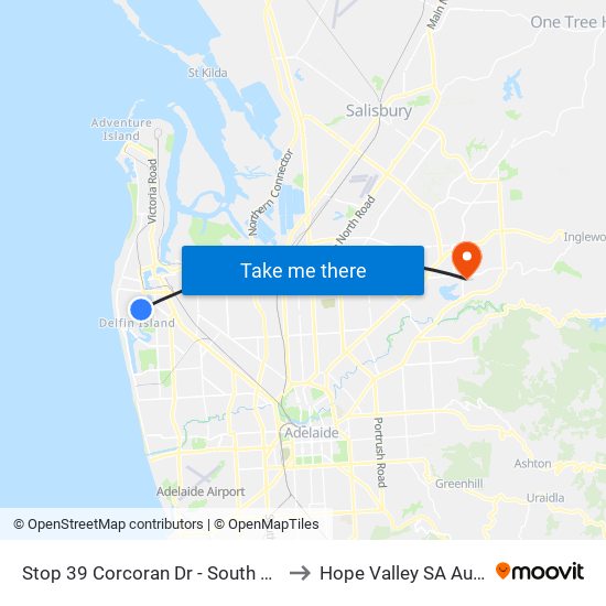 Stop 39 Corcoran Dr - South East side to Hope Valley SA Australia map