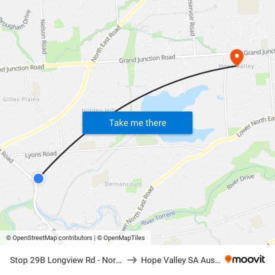 Stop 29B Longview Rd - North side to Hope Valley SA Australia map