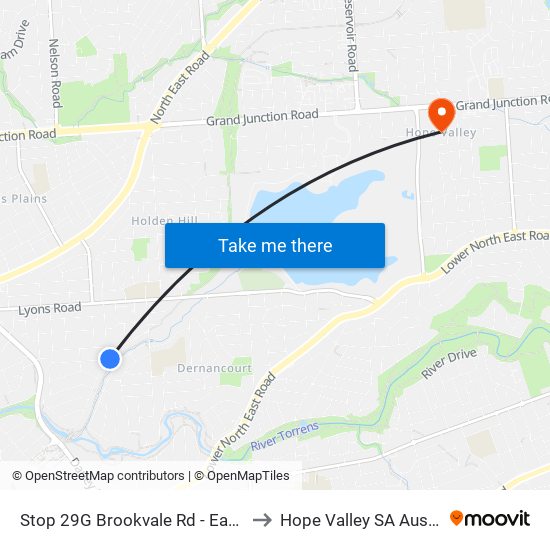 Stop 29G Brookvale Rd - East side to Hope Valley SA Australia map