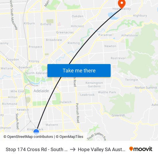 Stop 174 Cross Rd - South side to Hope Valley SA Australia map