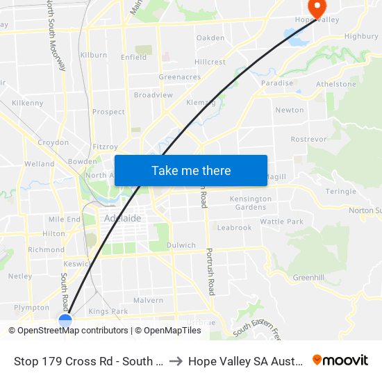 Stop 179 Cross Rd - South side to Hope Valley SA Australia map