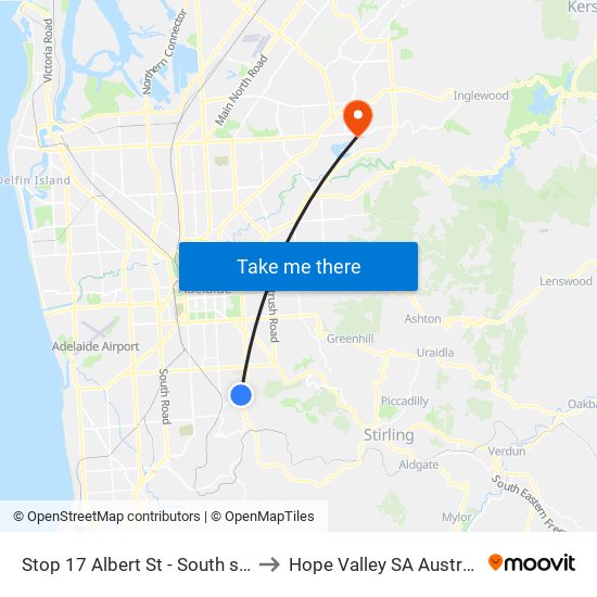 Stop 17 Albert St - South side to Hope Valley SA Australia map