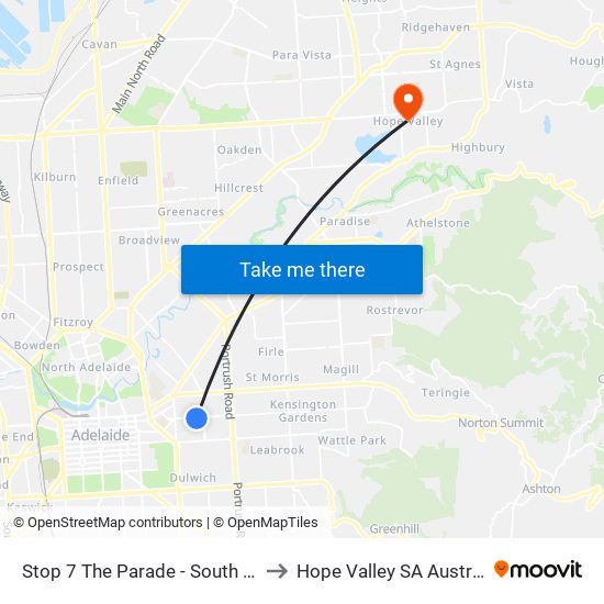 Stop 7 The Parade - South side to Hope Valley SA Australia map