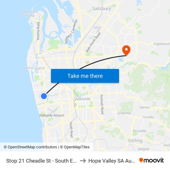 Stop 21 Cheadle St - South East side to Hope Valley SA Australia map