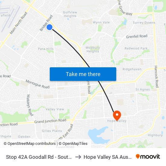 Stop 42A Goodall Rd - South side to Hope Valley SA Australia map