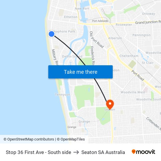 Stop 36 First Ave - South side to Seaton SA Australia map