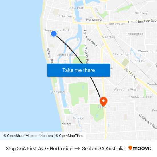 Stop 36A First Ave - North side to Seaton SA Australia map