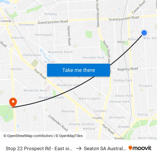 Stop 22 Prospect Rd - East side to Seaton SA Australia map