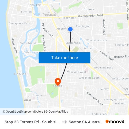 Stop 33 Torrens Rd - South side to Seaton SA Australia map