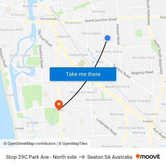 Stop 29C Park Ave - North side to Seaton SA Australia map