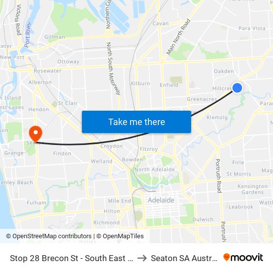 Stop 28 Brecon St - South East side to Seaton SA Australia map