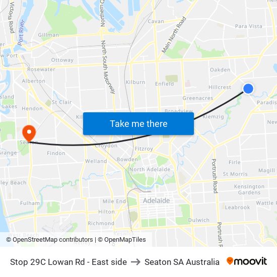 Stop 29C Lowan Rd - East side to Seaton SA Australia map