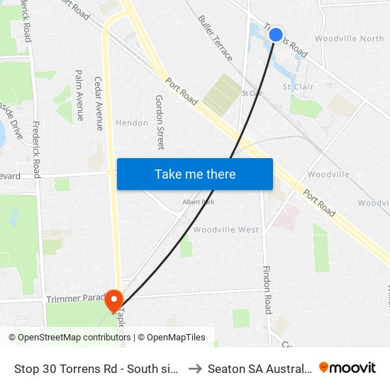 Stop 30 Torrens Rd - South side to Seaton SA Australia map