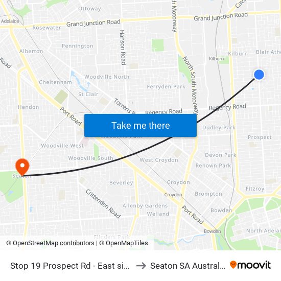 Stop 19 Prospect Rd - East side to Seaton SA Australia map