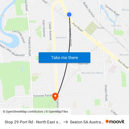 Stop 29 Port Rd - North East side to Seaton SA Australia map