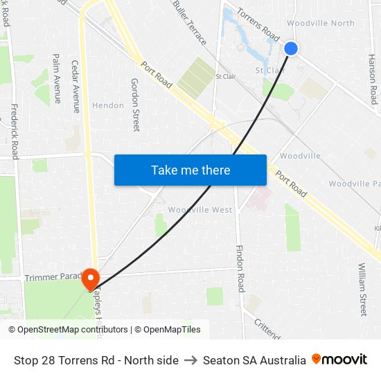 Stop 28 Torrens Rd - North side to Seaton SA Australia map