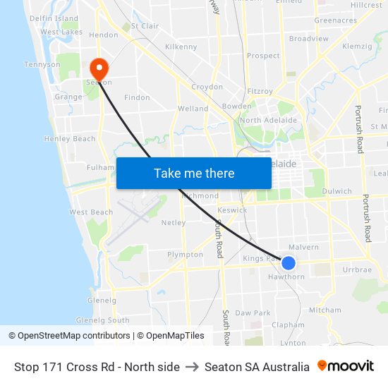 Stop 171 Cross Rd - North side to Seaton SA Australia map